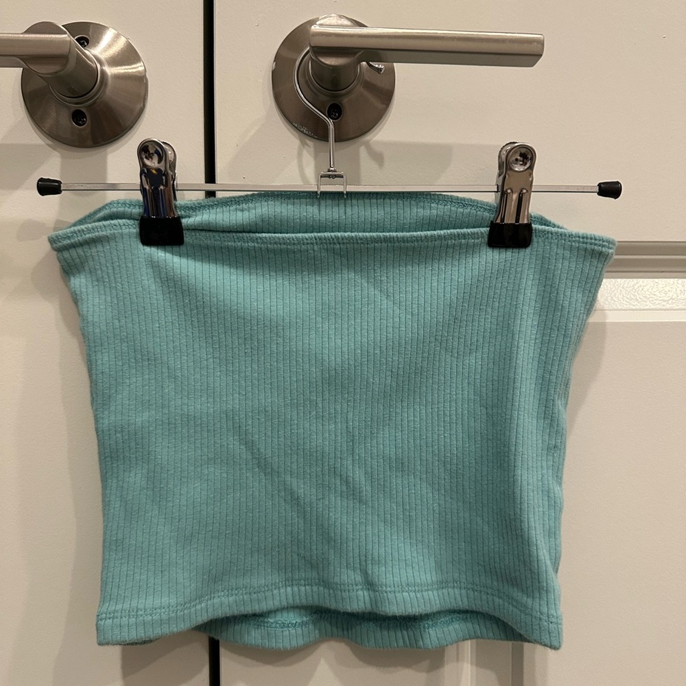 Hollister Teal Ribbed Tube Top